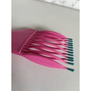 Vintage Hair Lift Pick PINK Plastic Perm Comb 1980s Thick Curly USA 5" Retro HTF